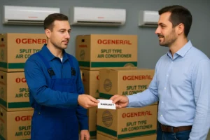 Which supplier gives O General AC warranty in UAE